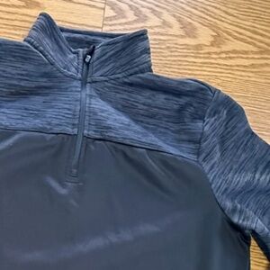 Tek Gear Black and Charcoal Performance 1/4 Zip front Sweater